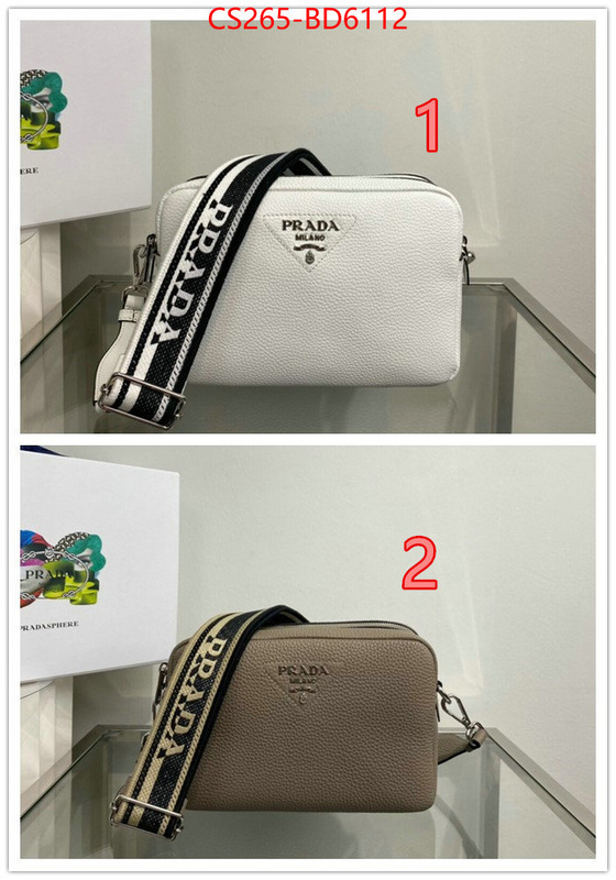 Prada Bags(TOP)-Diagonal-,ID: BD6112,$: 265USD