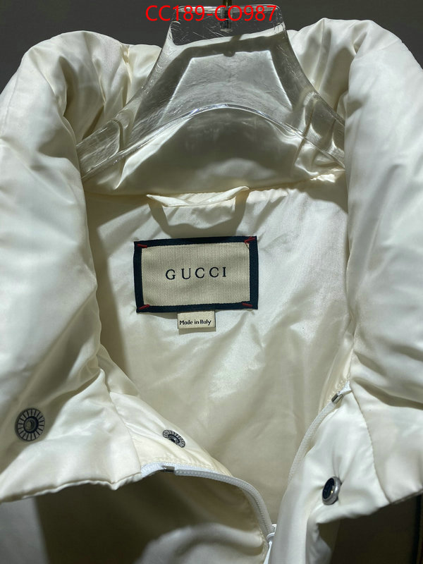 Down jacket Men-Gucci,quality replica , ID: CO987,$: 189USD