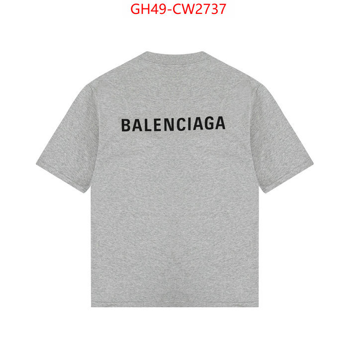 Clothing-Balenciaga,replica 1:1 high quality , ID: CW2737,$: 49USD