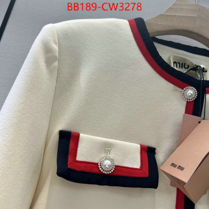 Clothing-MIU MIU,cheap replica designer , ID: CW3278,$: 189USD