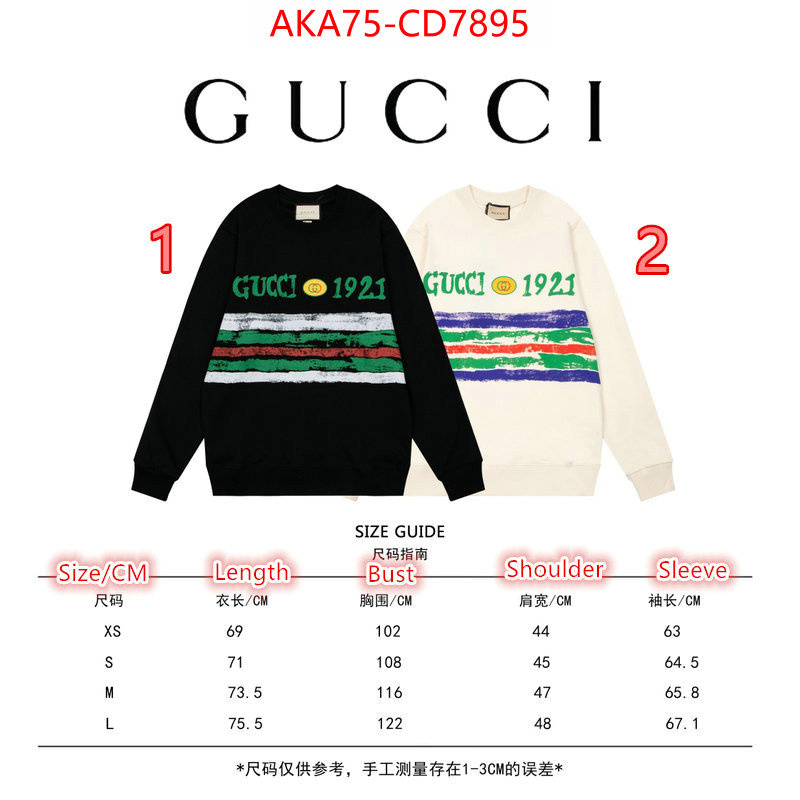 Clothing-Gucci,top designer replica , ID: CD7895,$: 75USD