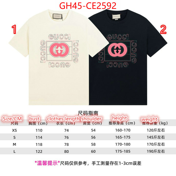 Clothing-Gucci,best designer replica , ID: CE2592,$: 45USD