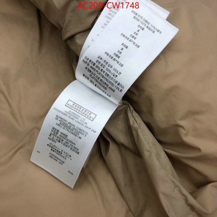 Down jacket Women-Burberry,where to buy fakes , ID: CW1748,$: 209USD