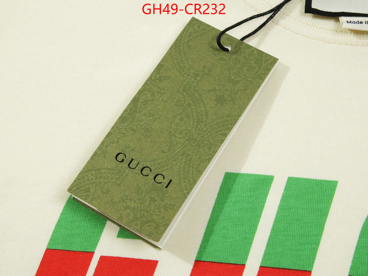 Clothing-Gucci,buy luxury 2023 , ID: CR232,$: 49USD