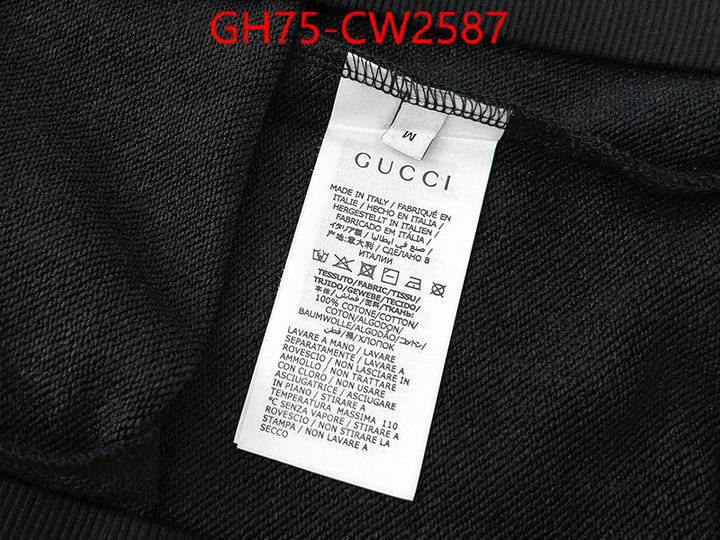 Clothing-Gucci,where to buy replicas , ID: CW2587,$: 75USD