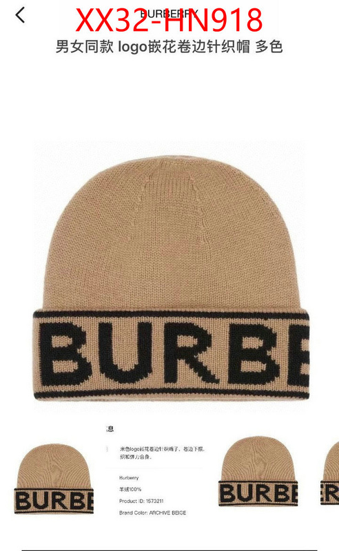 Cap (Hat)-Burberry,replcia cheap from china , ID: HN918,$: 32USD