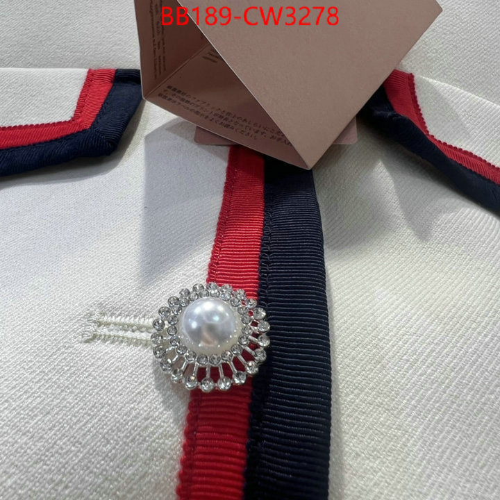 Clothing-MIU MIU,cheap replica designer , ID: CW3278,$: 189USD