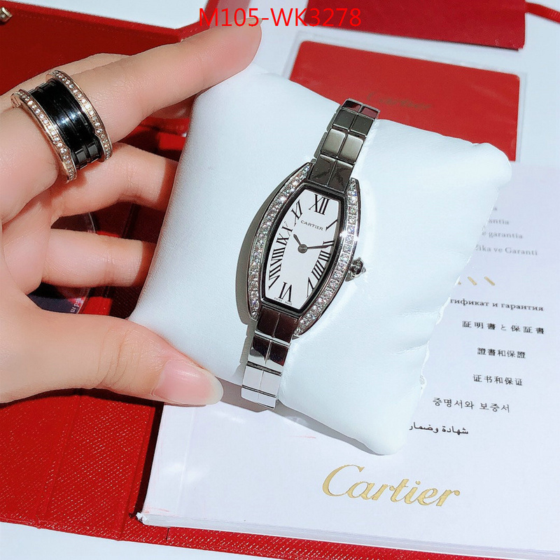Watch(4A)-Cartier,highest quality replica , ID: WK3278,$:105USD