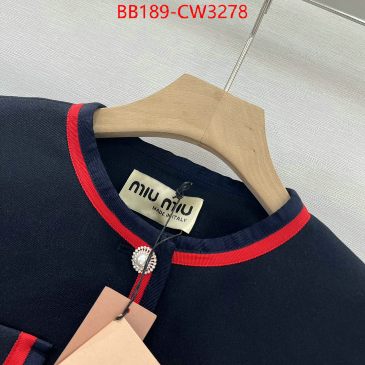 Clothing-MIU MIU,cheap replica designer , ID: CW3278,$: 189USD