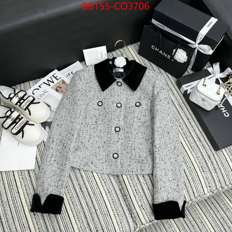 Clothing-Chanel,what is a 1:1 replica , ID: CO3706,$: 155USD