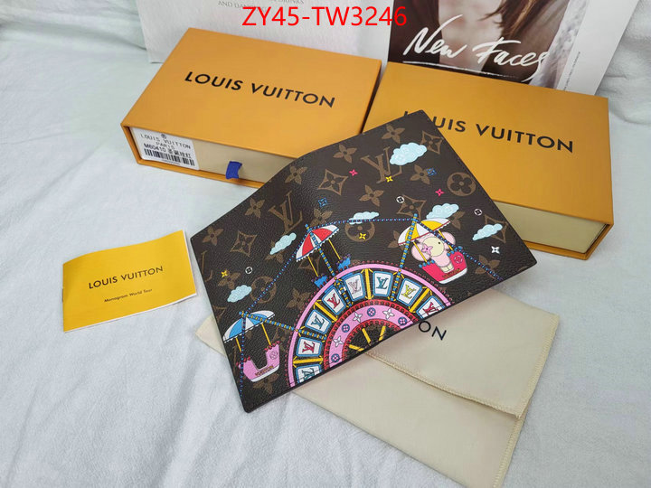 LV Bags(4A)-Wallet,designer 1:1 replica ,ID: TW3246,$: 45USD