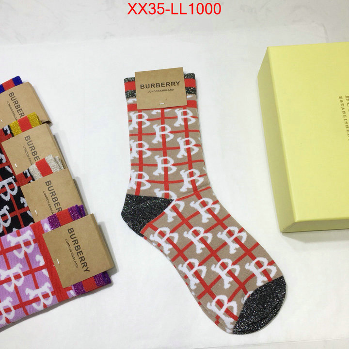 Sock-Burberry,best aaaaa , ID: LL1000,$:35USD