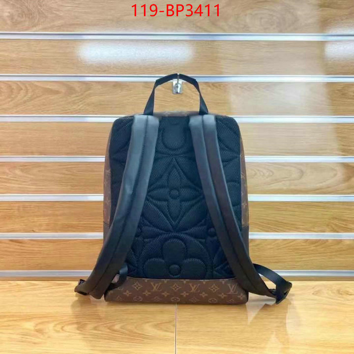 LV Bags(4A)-Backpack-,cheap online best designer ,ID: BP3411,$: 119USD