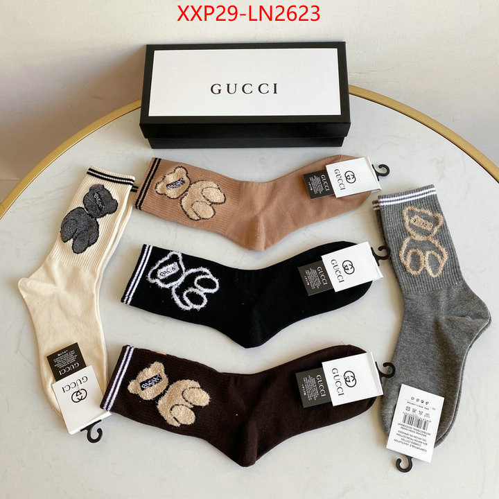 Sock-Gucci,perfect quality designer replica , ID: LN2623,$: 29USD