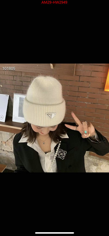 Cap (Hat)-Prada,counter quality , ID: HW2949,$: 29USD