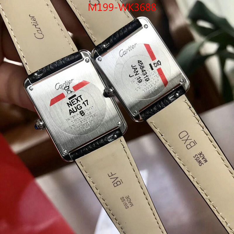 Watch(4A)-Cartier,top perfect fake , ID: WK3688,$:199USD