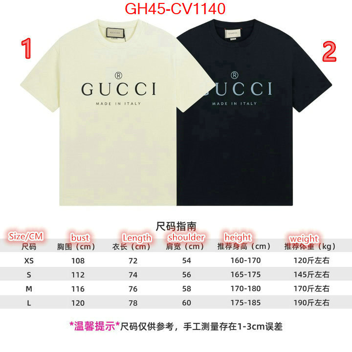 Clothing-Gucci,where quality designer replica , ID: CV1140,$: 45USD