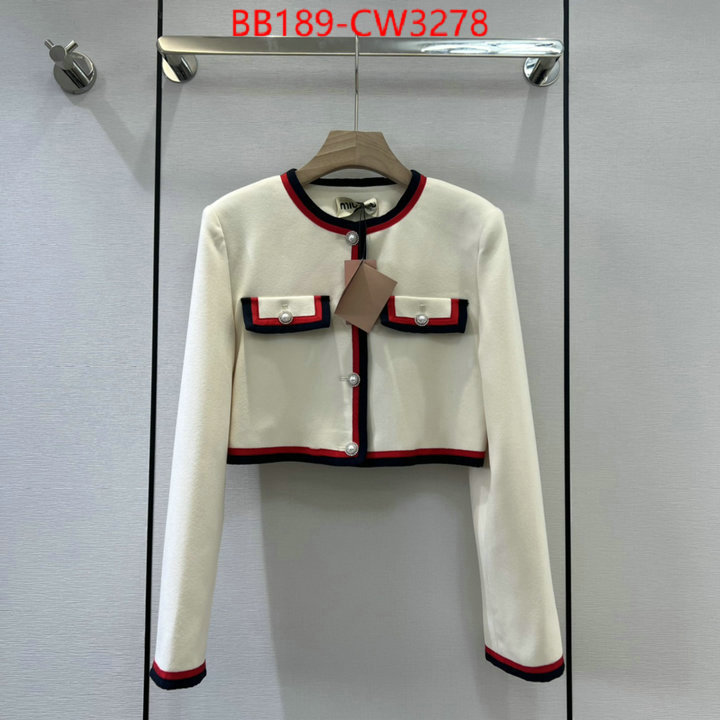 Clothing-MIU MIU,cheap replica designer , ID: CW3278,$: 189USD