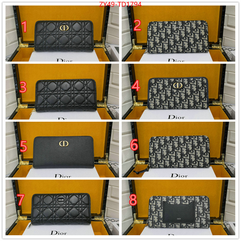 Dior Bags(4A)-Wallet-,ID: TD1794,$: 49USD