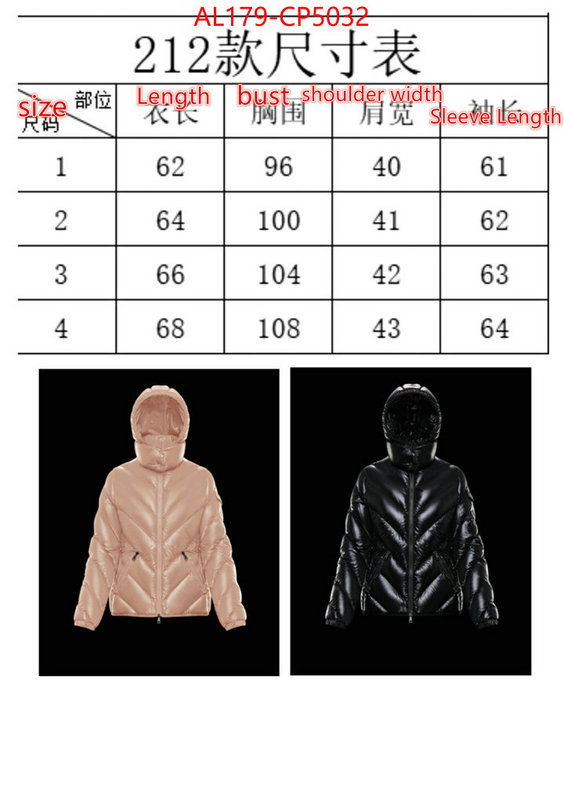 Down jacket Women-Moncler,high end designer , ID: CP5032,$: 179USD