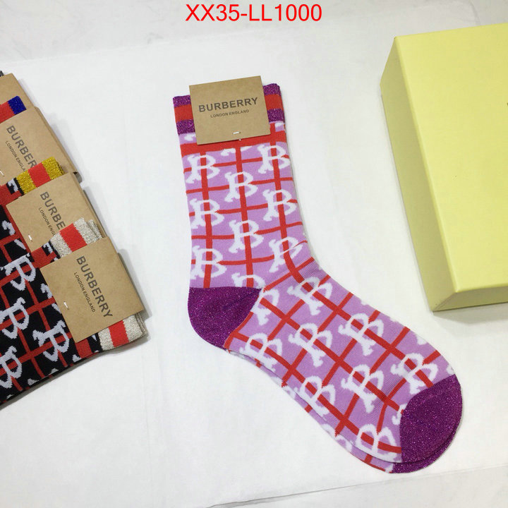 Sock-Burberry,best aaaaa , ID: LL1000,$:35USD