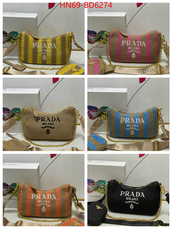 Prada Bags(4A)-Re-Edition 2005,best replica 1:1 ,ID: BD6274,$: 69USD