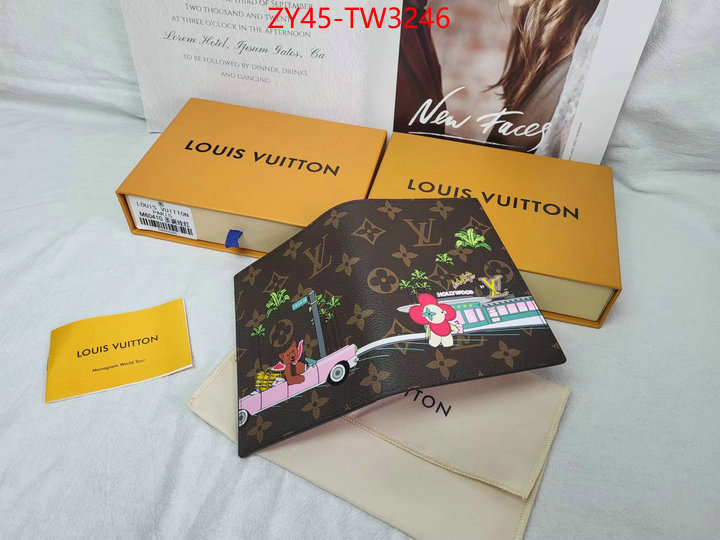 LV Bags(4A)-Wallet,designer 1:1 replica ,ID: TW3246,$: 45USD