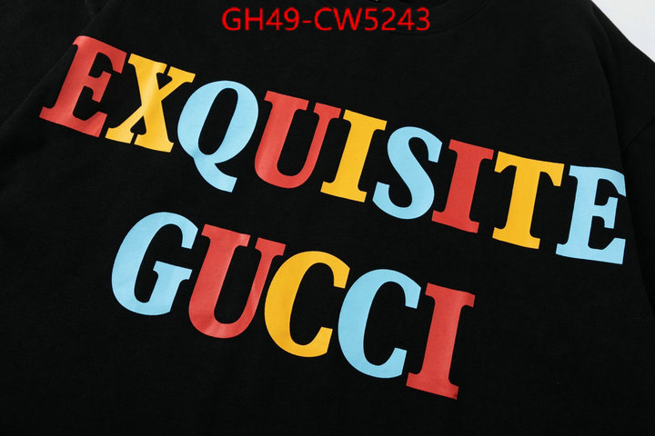 Clothing-Gucci,high quality 1:1 replica , ID: CW5243,$: 49USD