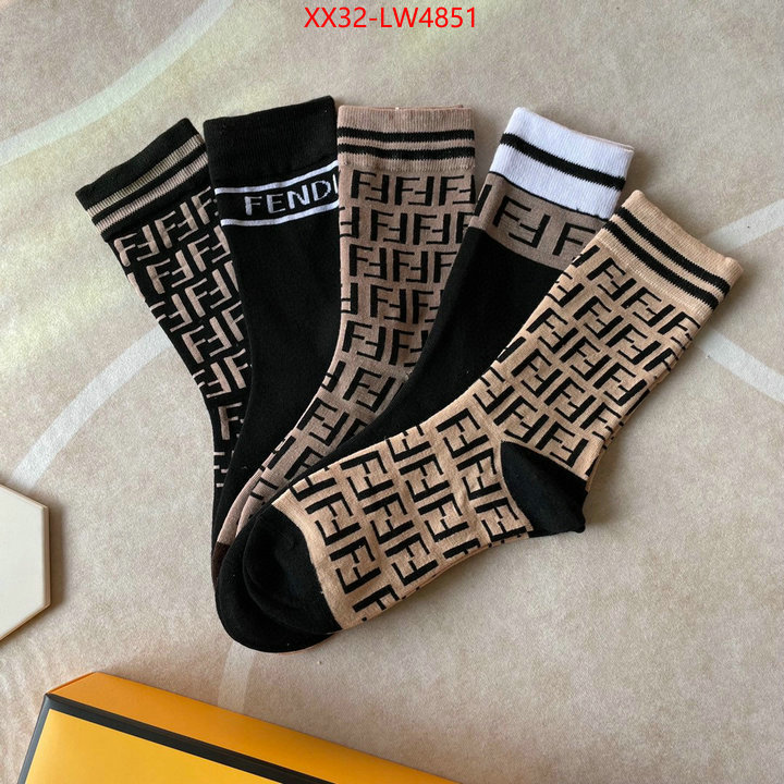 Sock-Fendi,aaaaa+ replica , ID: LW4851,$: 32USD