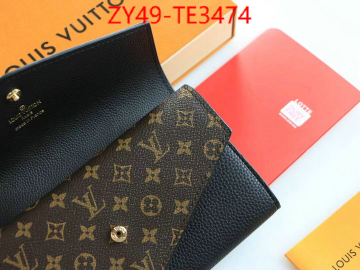 LV Bags(4A)-Wallet,fashion replica ,ID: TE3474,$: 49USD