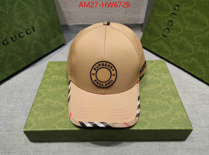 Cap (Hat)-Burberry,buy best high-quality , ID: HW6729,$: 27USD