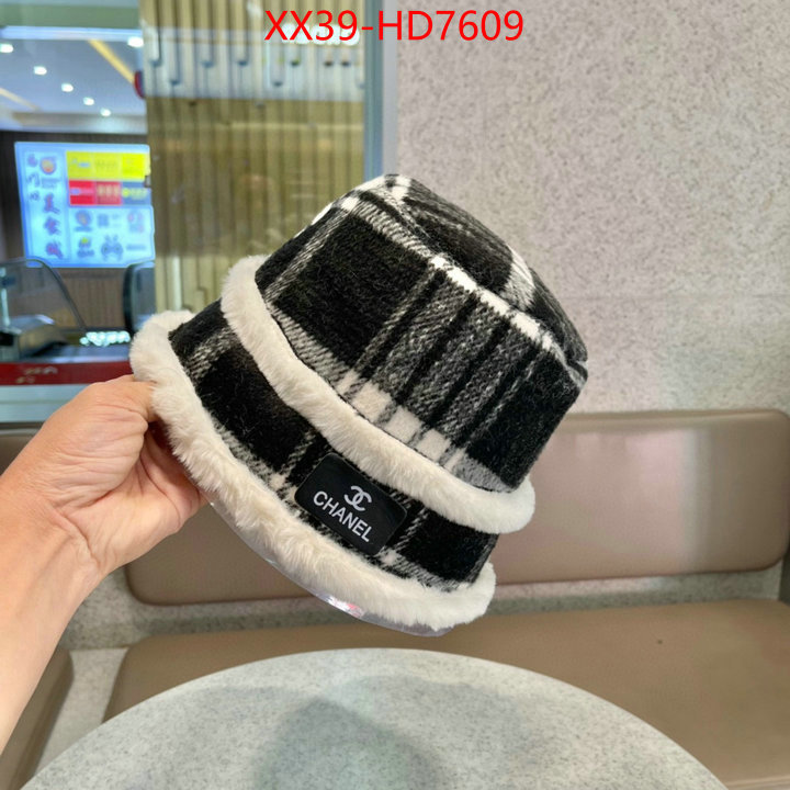 Cap (Hat)-Chanel,top fake designer , ID: HD7609,$: 39USD