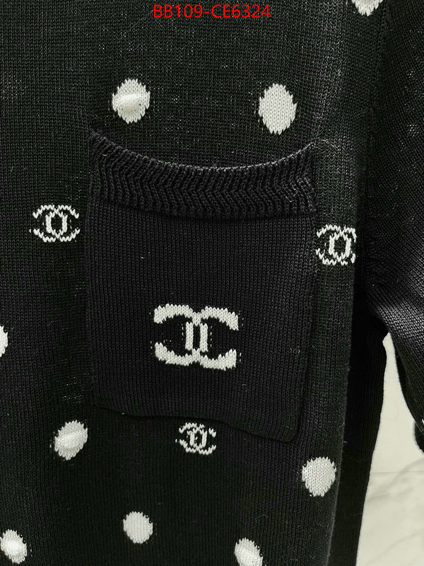 Clothing-Chanel,where could you find a great quality designer ID: CE6324,$: 109USD