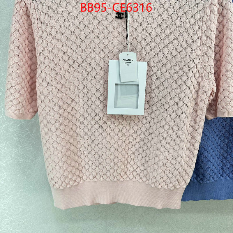 Clothing-Chanel,where to buy ID: CE6316,$: 95USD