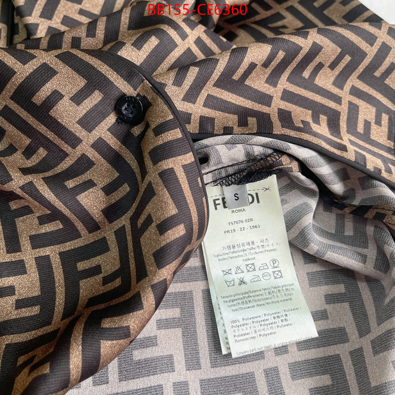 Clothing-Fendi,knockoff highest quality ID: CE6360,$: 155USD