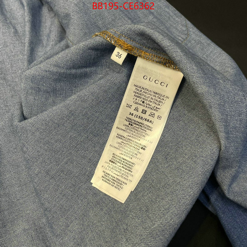 Clothing-Gucci,replica us ID: CE6362,$: 195USD