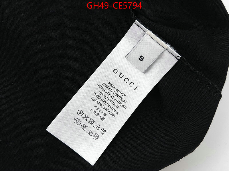 Clothing-Gucci,what is top quality replica ID: CE5794,$: 49USD