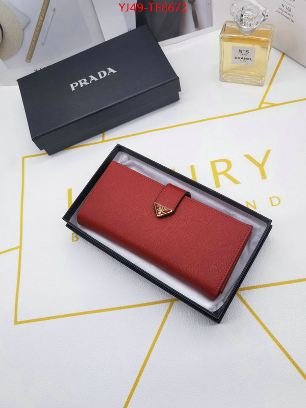 Prada Bags(4A)-Wallet,wholesale imitation designer replicas ID: TE6672,$: 49USD