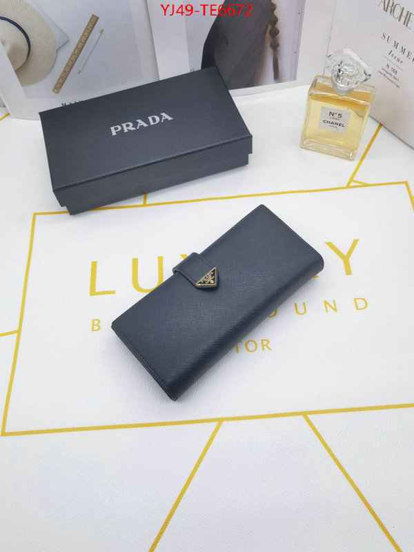 Prada Bags(4A)-Wallet,wholesale imitation designer replicas ID: TE6672,$: 49USD