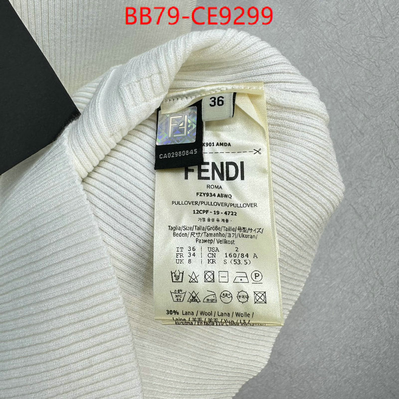 Clothing-Fendi,wholesale replica shop ID: CE9299,$: 79USD