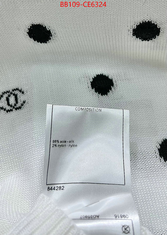 Clothing-Chanel,where could you find a great quality designer ID: CE6324,$: 109USD