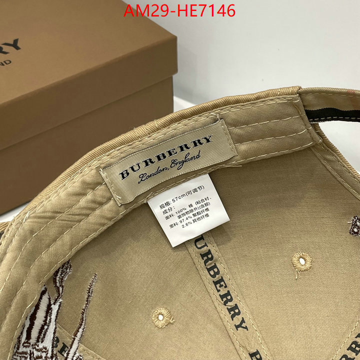 Cap (Hat)-Burberry,fake designer ID: HE7146,$: 29USD