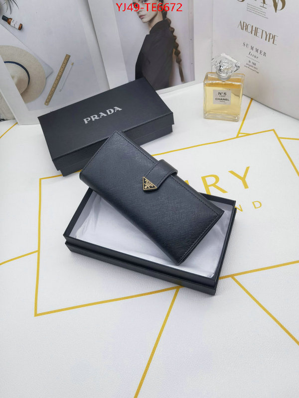 Prada Bags(4A)-Wallet,wholesale imitation designer replicas ID: TE6672,$: 49USD