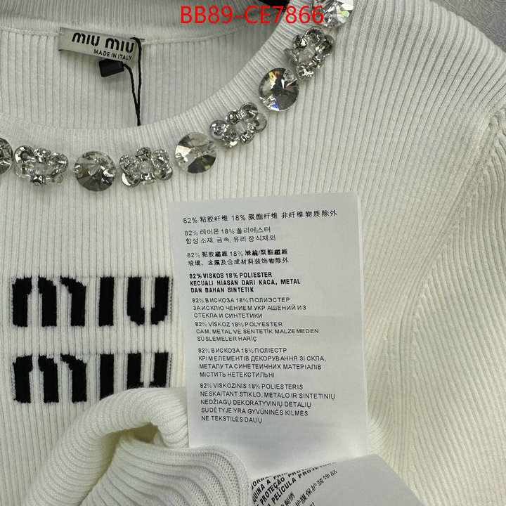 Clothing-MIU MIU,2023 luxury replicas ID: CE7866,$: 89USD