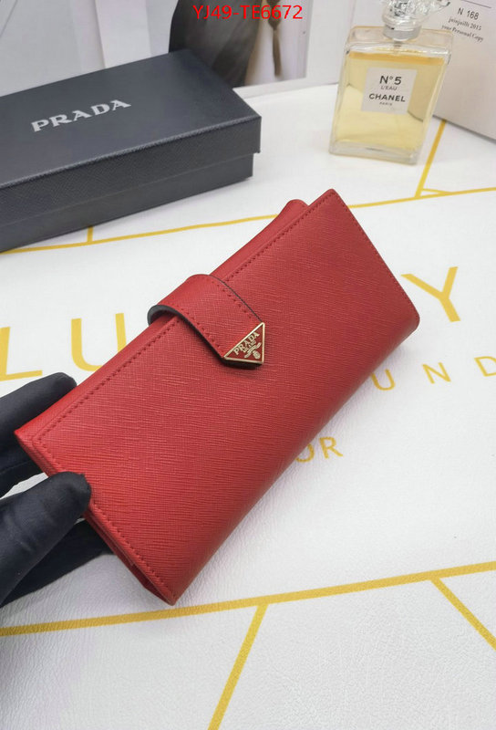 Prada Bags(4A)-Wallet,wholesale imitation designer replicas ID: TE6672,$: 49USD