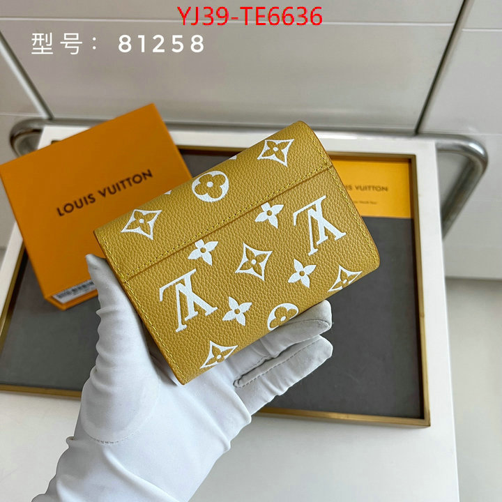 LV Bags(4A)-Wallet,wholesale imitation designer replicas ID: TE6636,$: 39USD