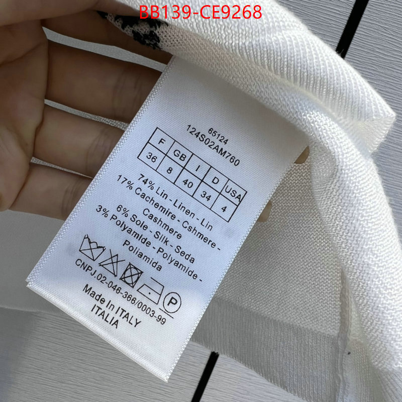 Clothing-Dior,designer fake ID: CE9268,$: 139USD