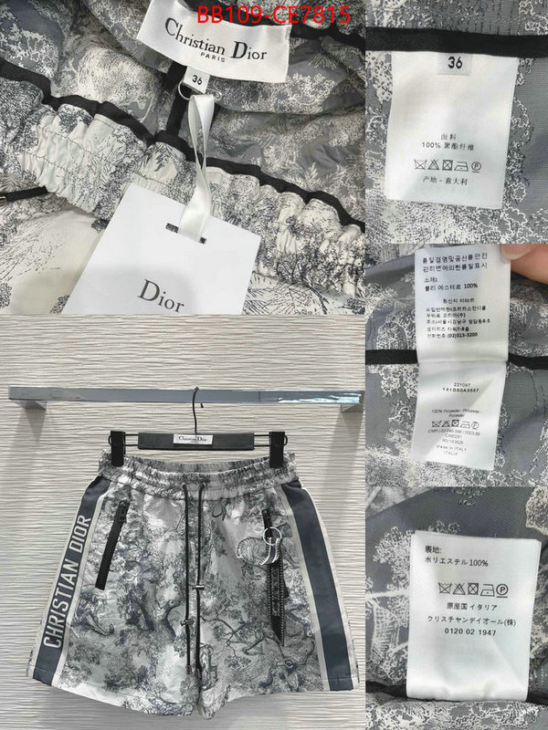 Clothing-Dior,top quality fake ID: CE7815,$: 109USD