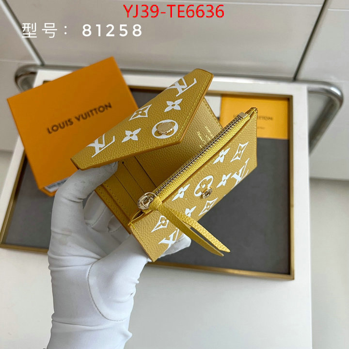 LV Bags(4A)-Wallet,wholesale imitation designer replicas ID: TE6636,$: 39USD
