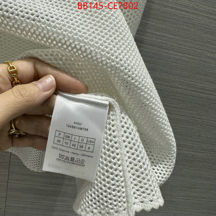 Clothing-Dior,top perfect fake ID: CE7802,$: 145USD